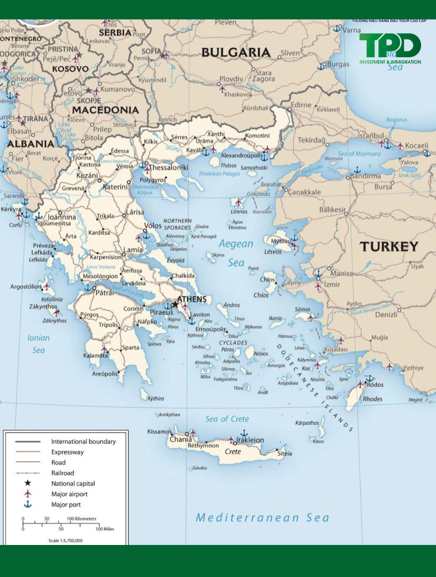 Bản đồ Các hòn đảo nổi tiếng Hy Lạp